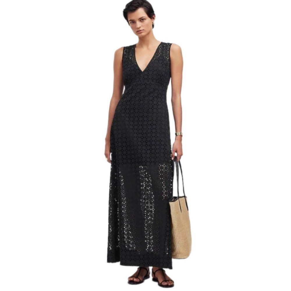 Madewell Eyelet V-Neck Maxi Dress | NWT | Sz 4